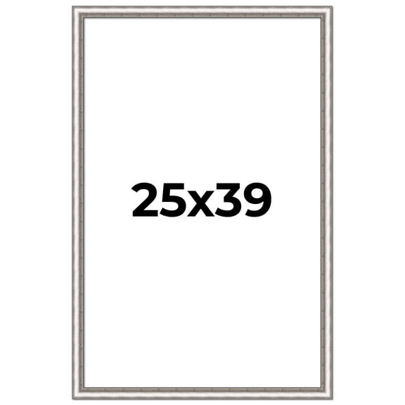 25x39 Frame Silver Real Wood Picture Frame Width 1.25 Inches | Interior Frame Depth 0.5 Inches |