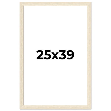 25x39 Frame White Barnwood Picture Frame Includes UV Acrylic Plexiglass, Acid Free Foam Backing