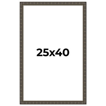 25x40 Frame Black Bamboo Solid Wood Picture Frame Width 1.5 Inches | Interior Frame Depth 0.5