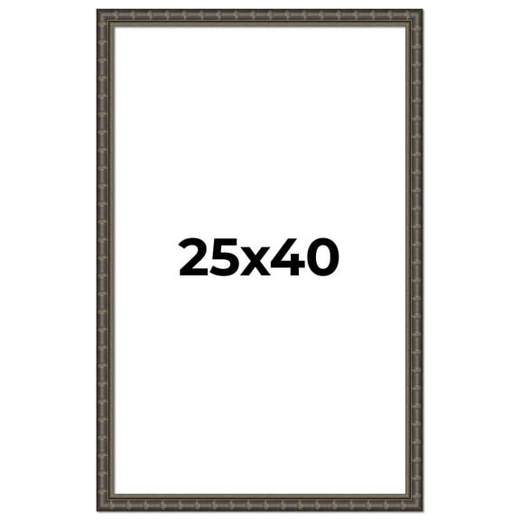 25x40 Frame Black Bamboo Solid Wood Picture Frame Width 1.5 Inches | Interior Frame Depth 0.5