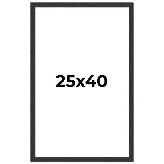 25x40 Frame Black Real Wood Picture Frame Width 1.25 Inches | Interior Frame Depth 0.5 Inches |