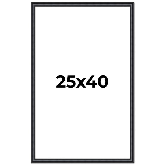 25x40 Frame Black Real Wood Picture Frame Width 1.25 inches | Interior Frame Depth 0.5 inches |