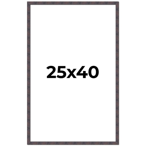 25x40 Frame Brown Rustic Lacquered Walnut Solid Wood Picture Frame Width | 0.875 Inch Moulding