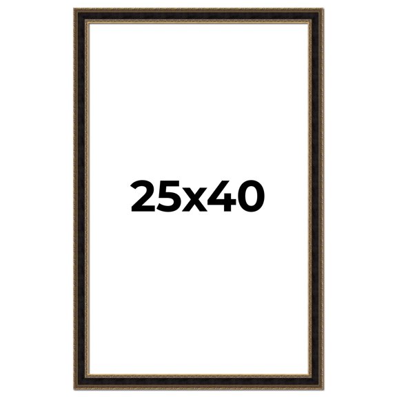 25x40 Frame Gold Antique Vintage Sold Wood Picture Frame | 1.75 Inch Moulding Width | Interior