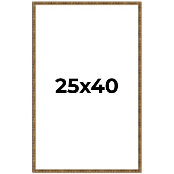 25x40 Frame Gold Picture Frame - Complete Modern Photo Frame Includes UV Acrylic Shatter Guard