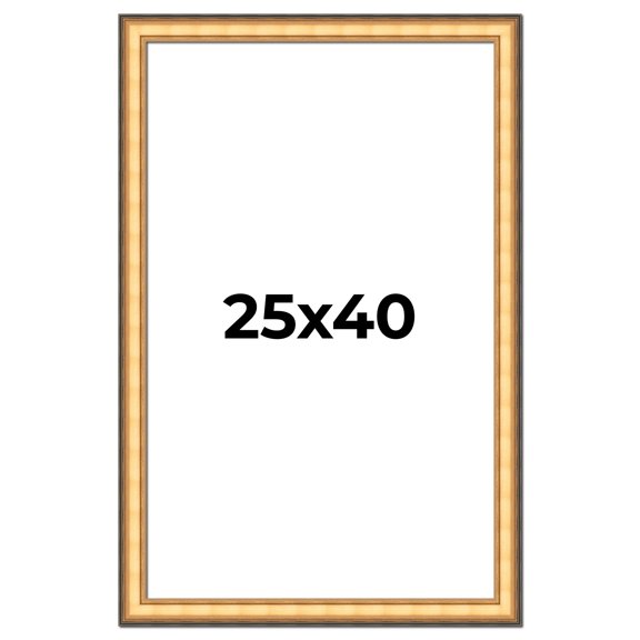 25x40 Frame Gold Plein Aire Solid Wood Picture Frame Width 2 Inches | Interior Frame Depth 0.5