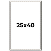25x40 Frame Silver Real Wood Picture Frame Width 1.125 Inches | Interior Frame Depth 0.5 Inches |