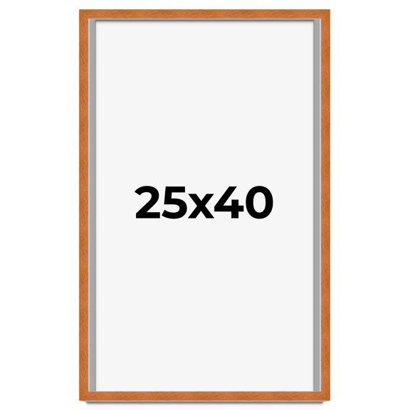25x40 Shadow Box Frame Brown | 0.875 Inches Deep Real Wood Contemporary Shadowbox Display Frame |