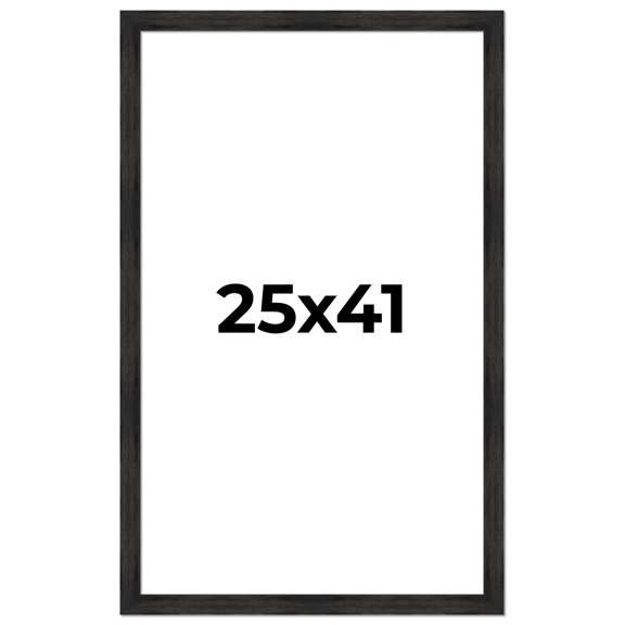25x41 Frame Black Rustic Barnwood Solid Wood Picture Frame | 1.5 Inch Moulding Width | Includes UV