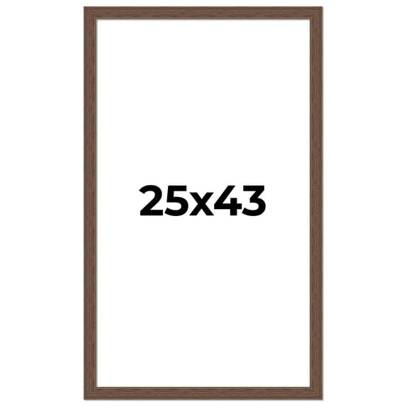 25x43 Frame Brown Distressed Barnwood Picture Frame | Rustic Farmhouse Photo Frame Includes UV