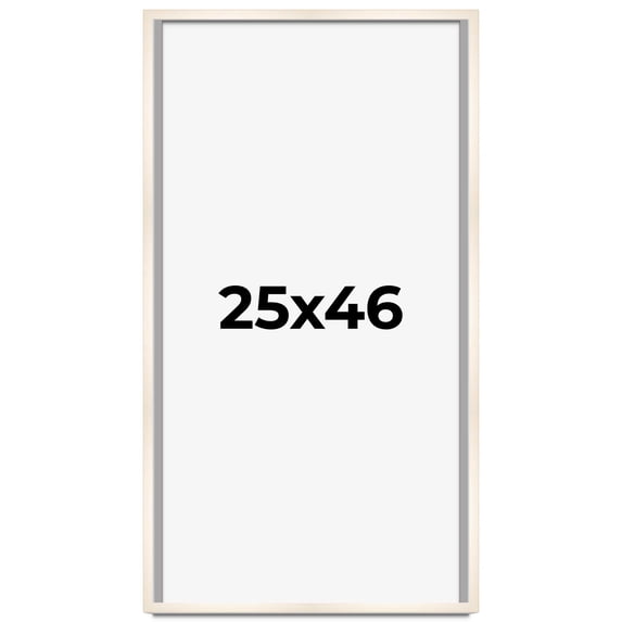 25x46 Frame White Wash Solid Wood Picture Frame | 0.75 Inch Moulding Width | Includes UV Acrylic