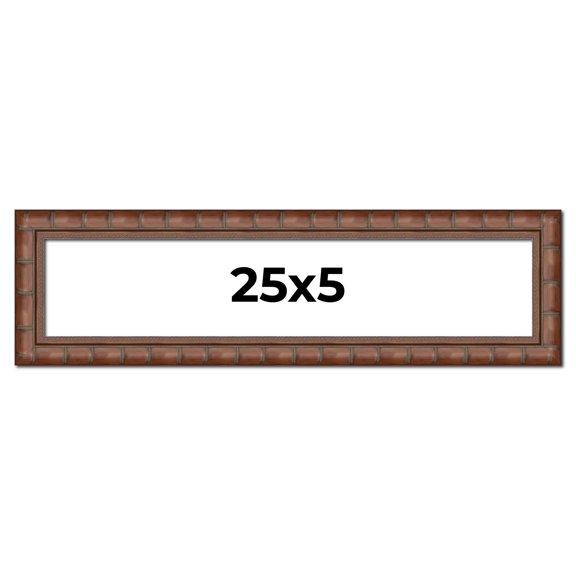 25x5 Dark Brown Bamboo Real Wood Picture Frame Width 1.5 inches | Interior Frame Depth 0.5 inches |