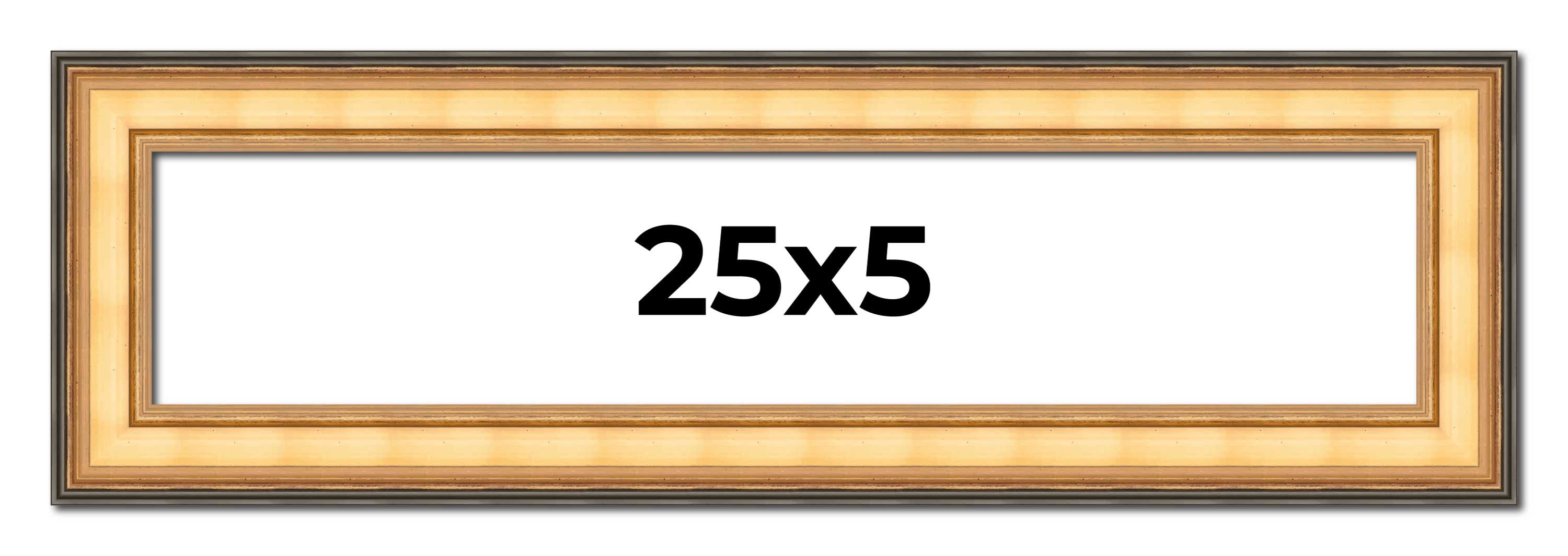 25x5 Frame Gold Plein Aire Solid Wood Picture Frame Width 2 Inches ...