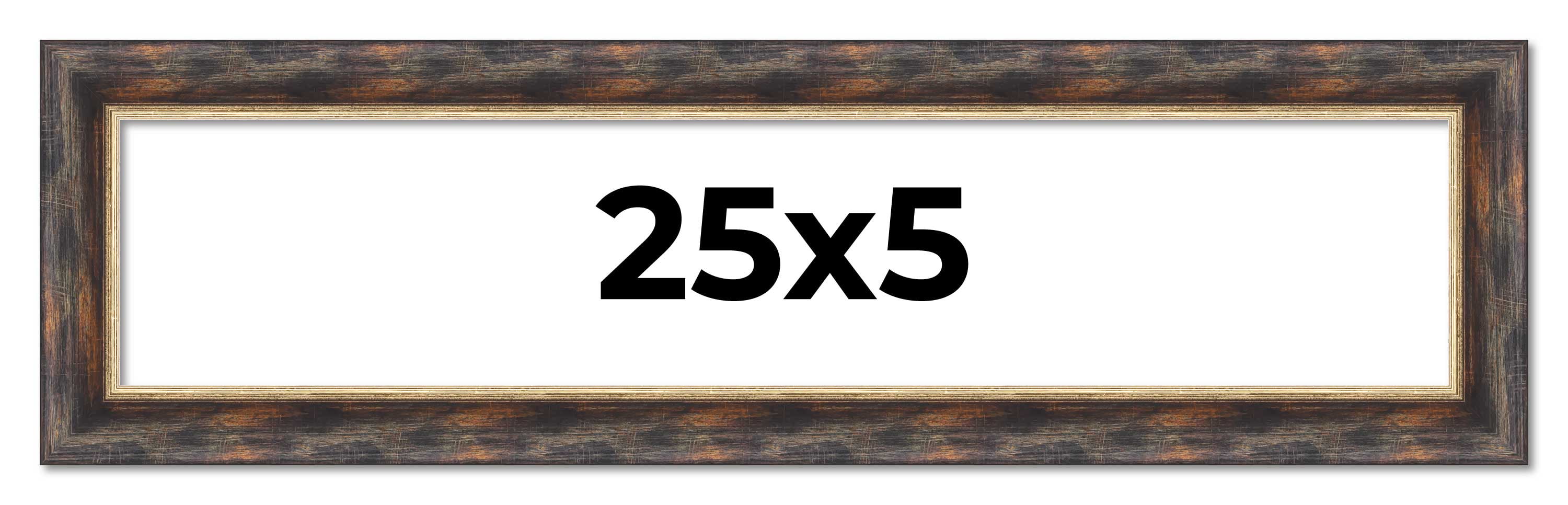 25x5 Frame Gold Real Wood Picture Frame Width 1.5 inches | Interior ...