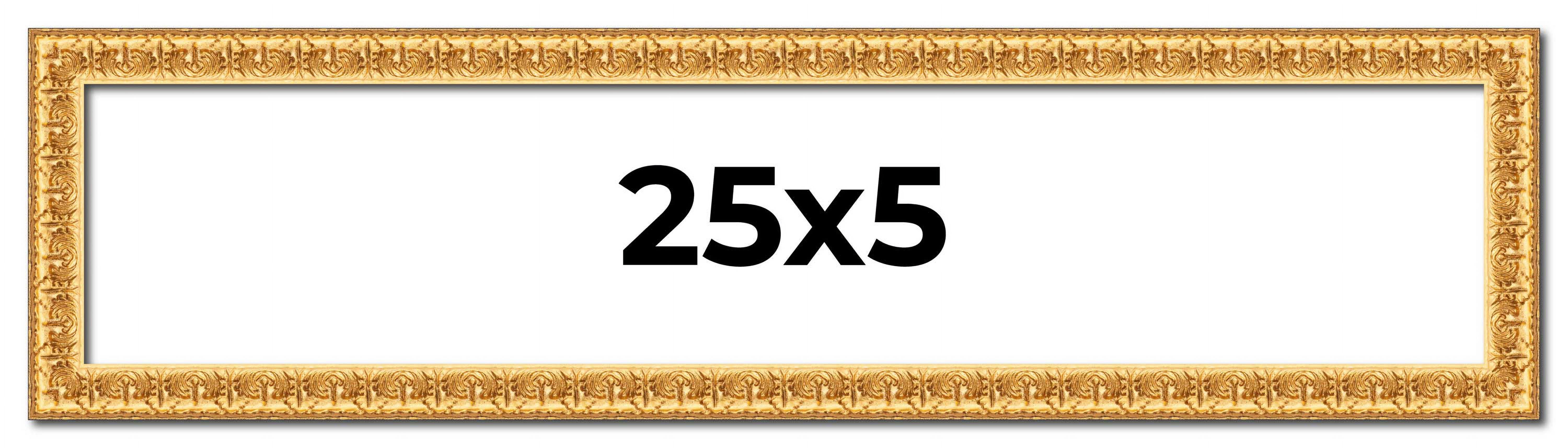 25x5 Frame Gold Real Wood Picture Frame Width 1 inches | Interior Frame ...