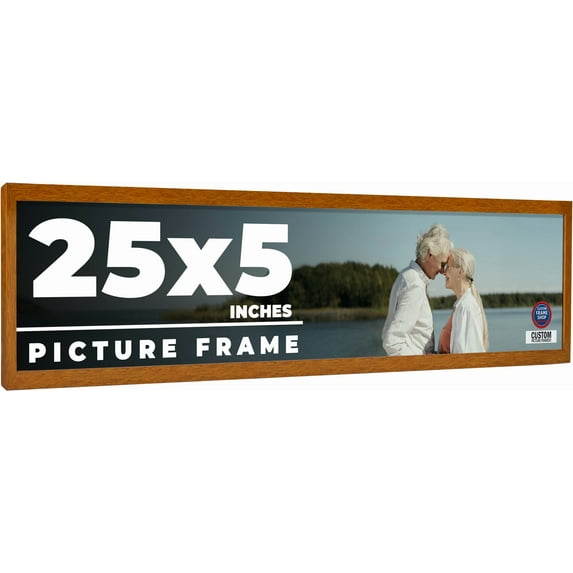 25x5 Honey Brown Real Wood Picture Frame Width 0.75 inches | Interior Frame Depth 0.5 inches |