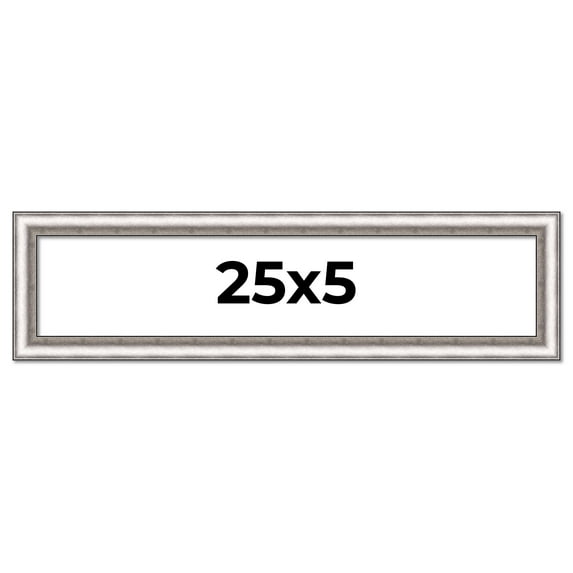 25x5 IN Frame Silver Real Wood Picture Frame Width 1.25 Inches | Interior Frame Depth 0.5 Inches |