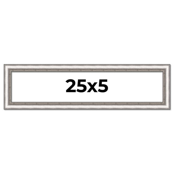 25x5 IN Frame Silver Real Wood Picture Frame Width 1.25 Inches | Interior Frame Depth 0.5 Inches |