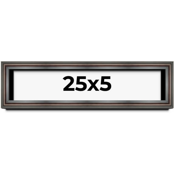 25x5 IN Shadow Box Frame Brown Cherry | 2.625 Inches Deep Pine Wood Traditional Shadowbox Display