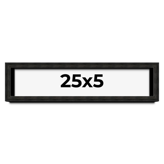 25x5 Shadow Box Black Rustic Barnwood Display Frame | 1.125 Inch Deep | 0.875 Inch Moulding Width