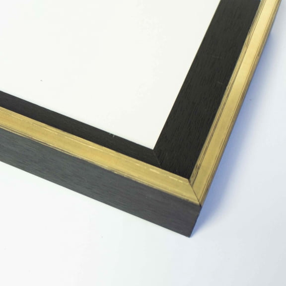 25x7 Canvas Frame Black & Gold Solid Wood Floater Frame Width 1.5 Inches | Interior Frame Depth 1
