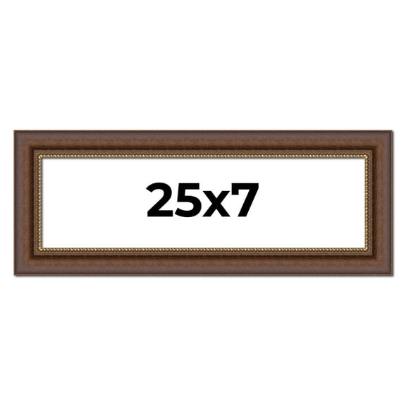 25x7 Copper and Brown Real Wood Picture Frame Width 2 inches | Interior Frame Depth 0.5 inches |
