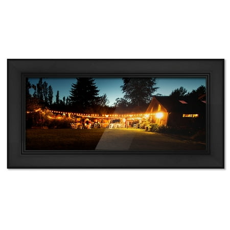 25x7 Frame Black Picture Frame - Complete Modern Photo Frame Includes UV Acrylic Shatter Guard Front, Acid Free