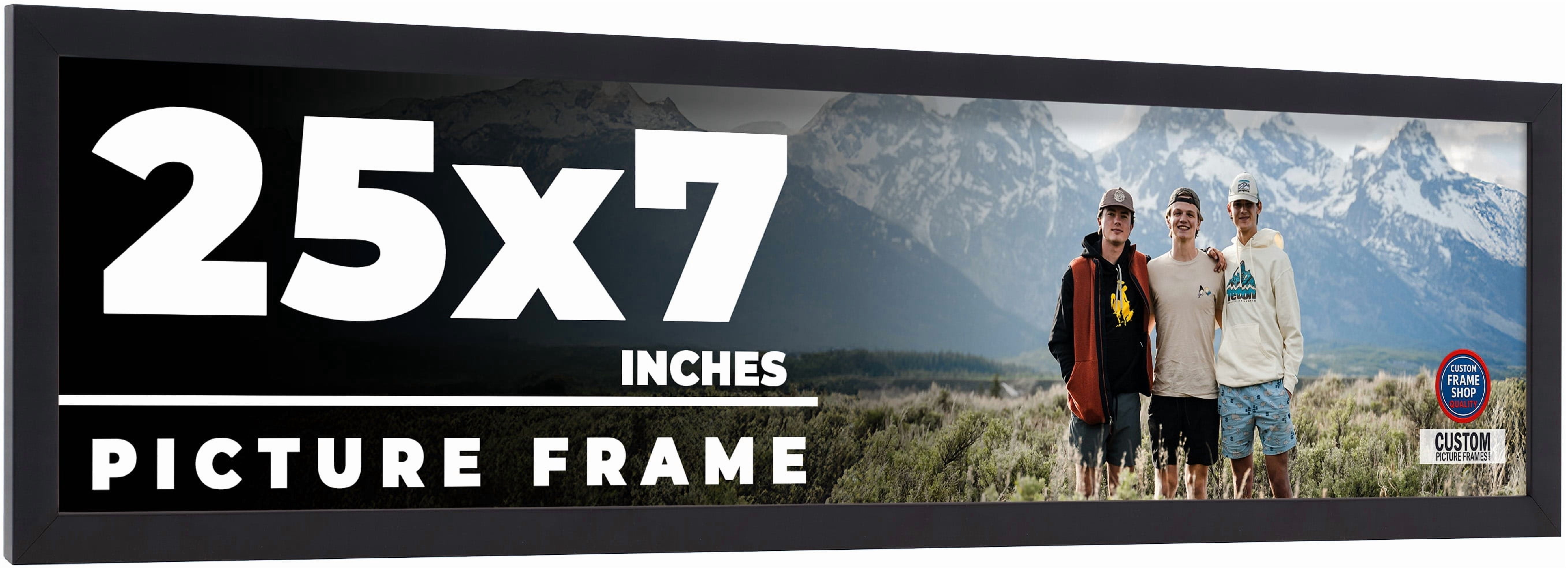 25x7 Frame Black Real Wood Picture Frame Width 0.75 inches | Interior ...