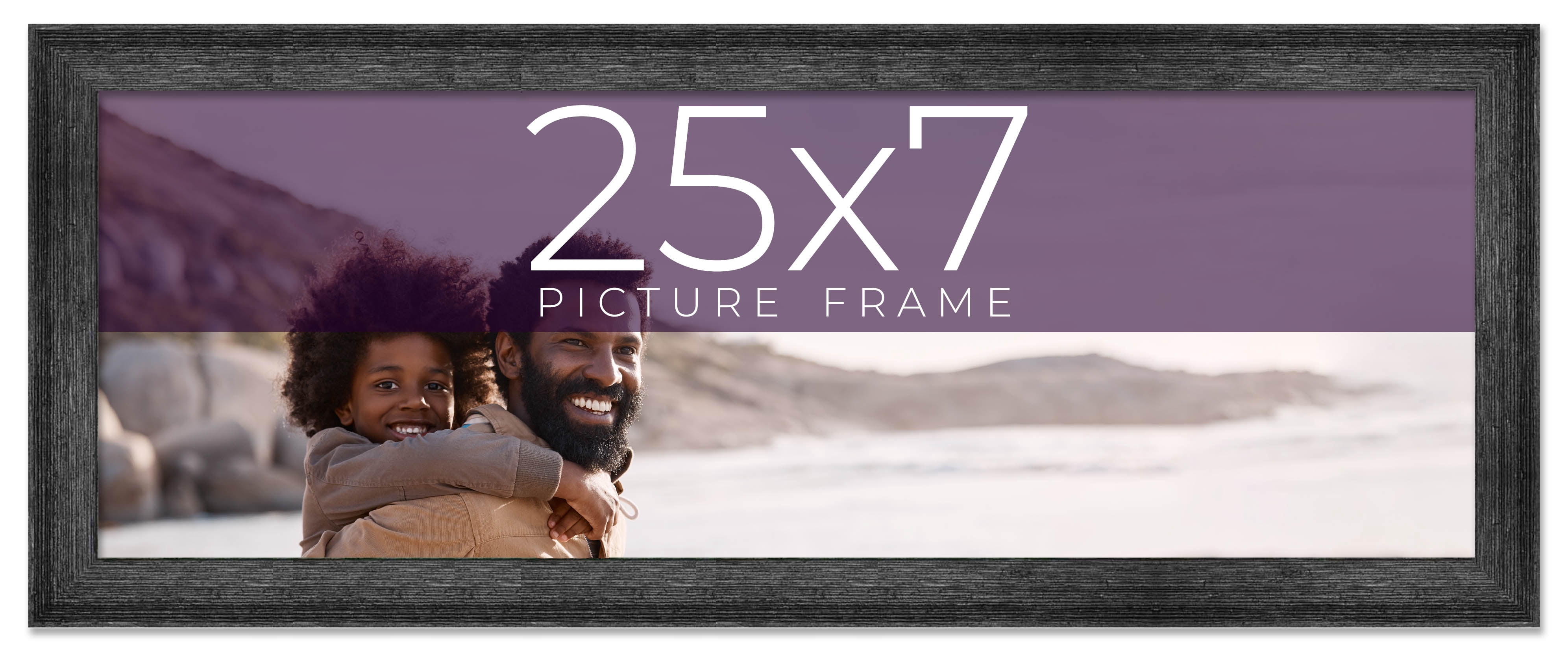 25x7 Frame Black Real Wood Picture Frame Width 1.5 inches | Interior ...