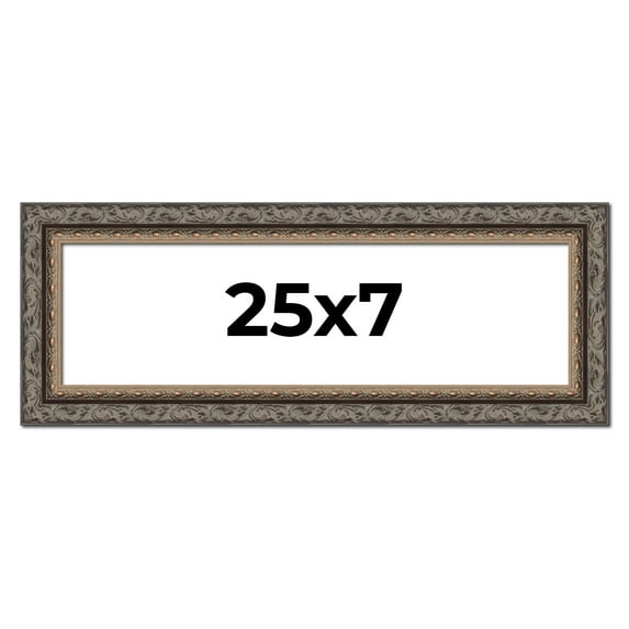 25x7 Frame Black Real Wood Picture Frame Width 2 inches | Interior Frame Depth 0.5 inches | Fitz