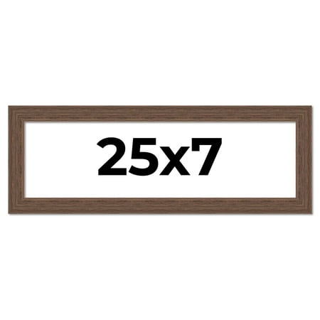 25x7 Frame Brown Distressed Barnwood Picture Frame | Rustic Farmhouse Photo Frame Includes UV