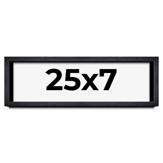 25x7 Shadow Box Frame Black | 1 Inches Deep Real Wood Farmhouse Shadowbox Display Frame | UV