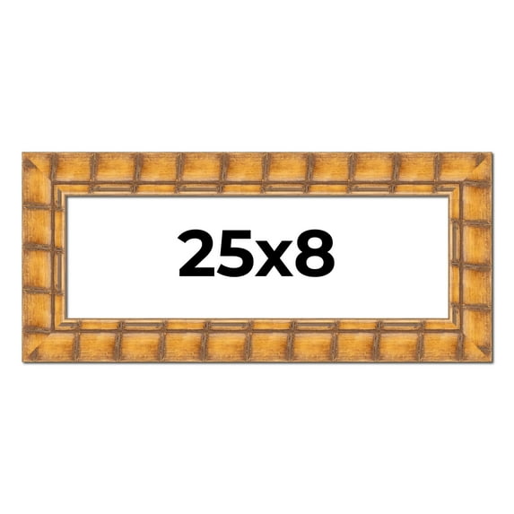 25x8 Frame Beige Real Wood Picture Frame Width 3 inches | Interior Frame Depth 0.5 inches | Natural