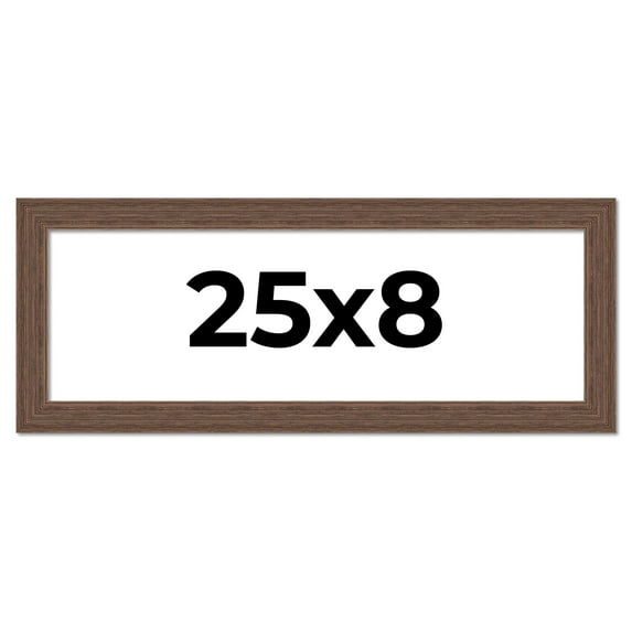 25x8 Frame Brown Distressed Barnwood Picture Frame | Rustic Farmhouse Photo Frame Includes UV