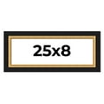 thumbnail image 1 of 25x8 Frame Gold Real Wood Picture Frame Width 2.25 Inches | Interior Frame Depth 0.5 Inches |, 1 of 8
