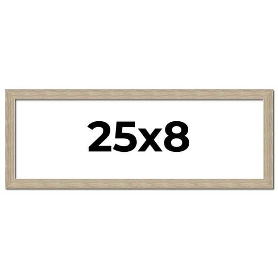 25x8 Frame Grey Solid Wood Picture Frame Width 1 Inches | Interior Frame Depth 0.5 Inches |
