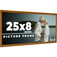thumbnail image 1 of 25x8 Honey Brown Real Wood Picture Frame Width 0.75 inches | Interior Frame Depth 0.5 inches |, 1 of 8