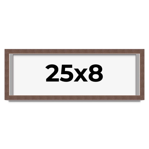 25x8 Shadow Box Frame Brown | 1.125 inches Deep Real Wood Rustic Shadowbox Display Frame | UV