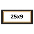 thumbnail image 1 of 25x9 Frame Gold Real Wood Picture Frame Width 2.25 Inches | Interior Frame Depth 0.5 Inches |, 1 of 8