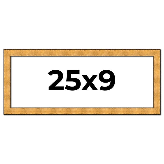 25x9 Frame Gold Rustic Solid Wood Picture Frame | 1.25 Inch Wide Moulding | Rustique Gold