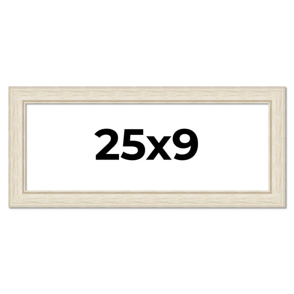 25x9 Frame White Real Wood Picture Frame Width 1.75 inches | Interior Frame Depth 0.5 inches |