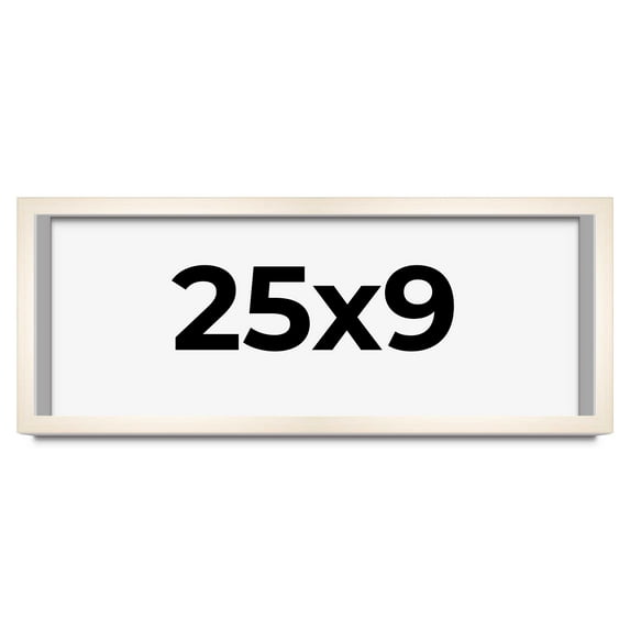 25x9 Shadow Box Cream of Wheat White Washed Display Frame | 0.875 Inches Deep Solid Wood Shadowbox