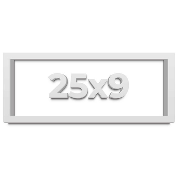 25x9 Shadow Box High Gloss White Display Frame | 1.625 Inches Deep | 1 Inch Moulding Width | Solid