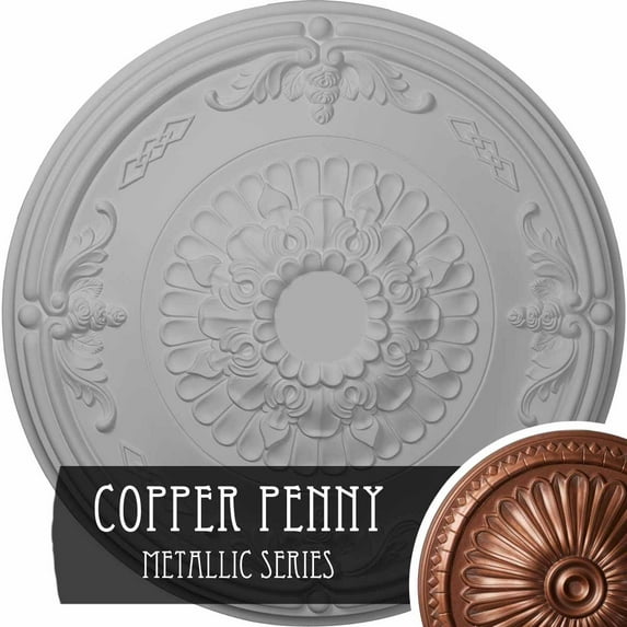 26 1/4"OD x 3 1/4"P Athens Ceiling Medallion (Fits Canopies up to 3 5/8"), Hand-Painted Cherry