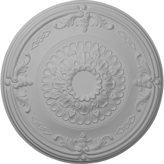 26 1/4"OD x 3 1/4"P Athens Ceiling Medallion (Fits Canopies up to 3 5/8"), Hand-Painted Walnut
