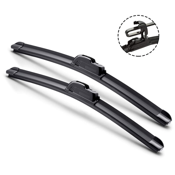 26"+19" Combo ALL SEASON U or J Hook BRACKETLESS WINDSHIELD WIPER BLADES