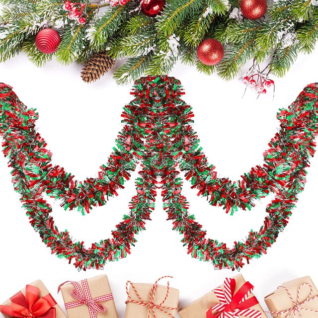 26.2 Feet Christmas Tinsel Garland Decoration Metallic Tinsel Twist