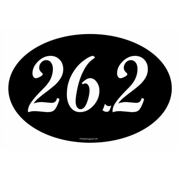 26.2 Full Marathon Black Oval Car Magnet 4" x 6"