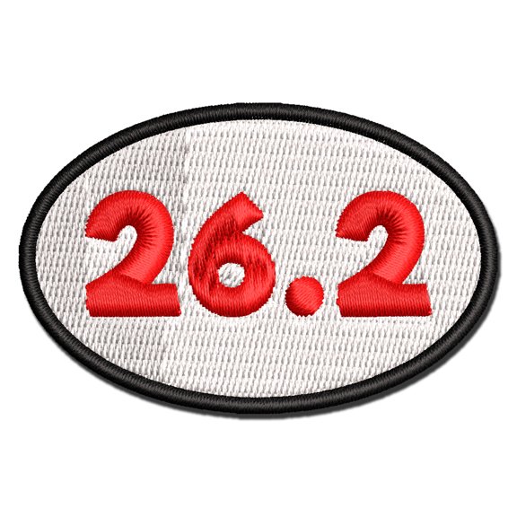 26.2 Full Marathon Runner Applique Multi-Color Embroidered Hook & Loop Patch - 3 Inch Medium