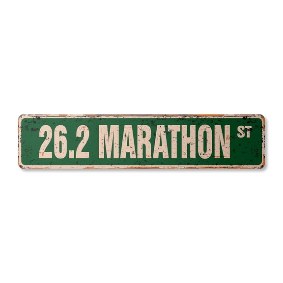 26.2 MARATHON Vintage Plastic Street Sign runner shoes jog jogging run | Indoor/Outdoor | 18" Wide